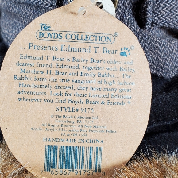 Boyds Bear with Wooden Chair - Picture 4 of 9